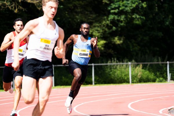 Jamal Clarke (United Kingdom) am 28.05.2022 waehrend der World Athletics Continental Tour IFAM Oordegem in Oordegem